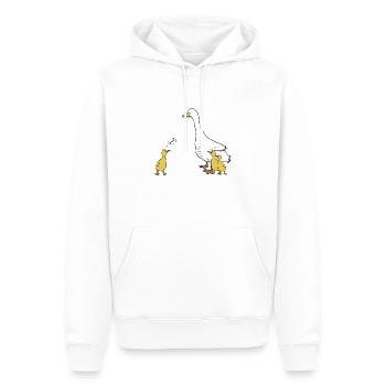 Gänse Nöööö - Männer Premium Bio Hoodie - Weiß - Vorne - Nico (187cm)
