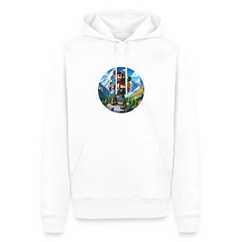 Randonneurs dans les Alpes - Sweat à capuche Premium bio Homme - blanc - Devant - Nico (187cm)