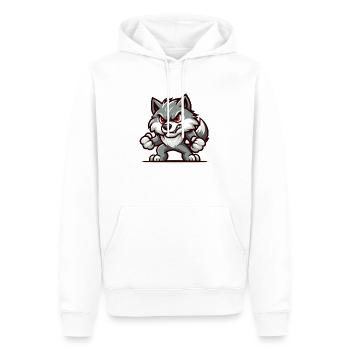 Zeichnung eines Wolfes: Majestätische Tierdarstell - Männer Premium Bio Hoodie - Weiß - Vorne - Nico (187cm)