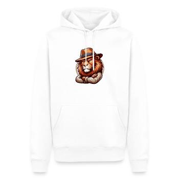 Dessin animé de lion - Sweat à capuche Premium bio Homme - blanc - Devant - Nico (187cm)
