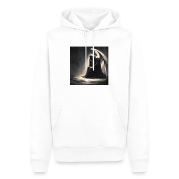 Spiritualité - Sweat à capuche Premium bio Homme - blanc - Devant - Nico (187cm)