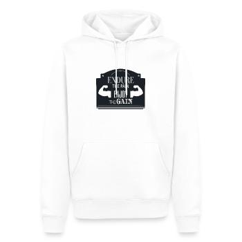gym lover - Männer Premium Bio Hoodie - Weiß - Vorne - Nico (187cm)