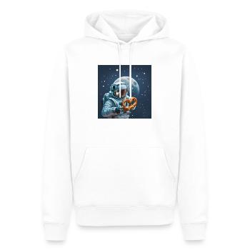 Astronaute Bretzel - Sweat à capuche Premium bio Homme - blanc - Devant - Nico (187cm)
