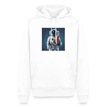 Wurst-Astronaut - Männer Premium Bio Hoodie - Weiß - Vorne - Nico (187cm)