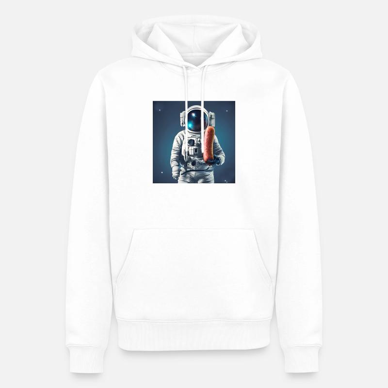Wurst-Astronaut - Männer Premium Bio Hoodie - Weiß