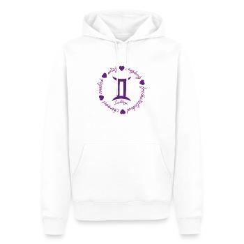 Sternzeichen Zwillinge Eigenschaften - Männer Premium Bio Hoodie - Weiß - Vorne - Nico (187cm)