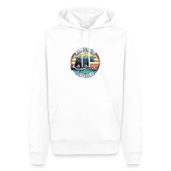 République de Californie Rétro - Sweat à capuche Premium bio Homme - blanc - Devant - Nico (187cm)