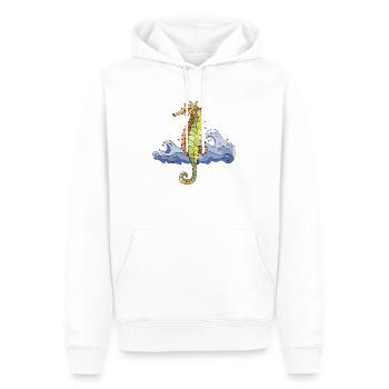 Seepferdchen - Männer Premium Bio Hoodie - Weiß - Vorne - Nico (187cm)