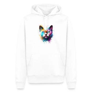 Chat Siamois, Chat, Chat Domestique, Propriétaire De Chat, Chaton - Sweat à capuche Premium bio Homme - blanc - Devant - Nico (187cm)