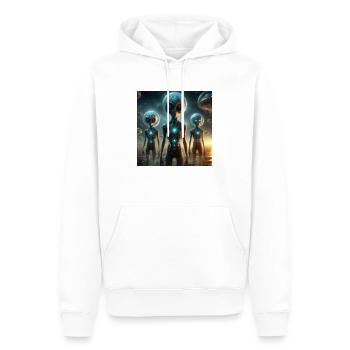 Astrophysique Spiritualité - Sweat à capuche Premium bio Homme - blanc - Devant - Nico (187cm)