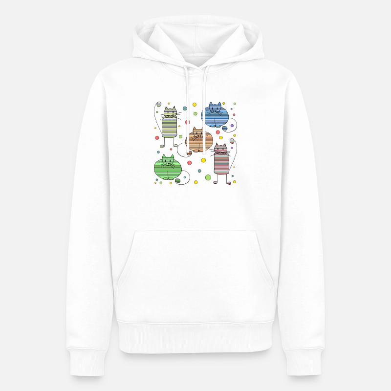 Chats - Sweat à capuche Premium bio Homme - blanc