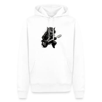 Haustiere, Niedlich, Katze, Tier, Katze, Lustige Musik, Gitarre - Männer Premium Bio Hoodie - Weiß - Vorne - Nico (187cm)
