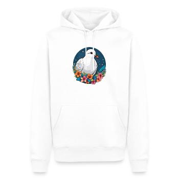 Colombe - Sweat à capuche Premium bio Homme - blanc - Devant - Nico (187cm)