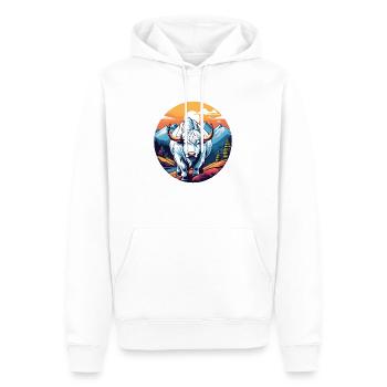Yak blanc - Sweat à capuche Premium bio Homme - blanc - Devant - Nico (187cm)