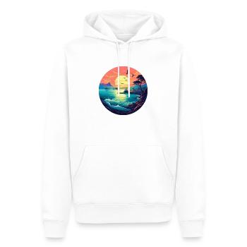 Plage au coucher du soleil - Sweat à capuche Premium bio Homme - blanc - Devant - Nico (187cm)