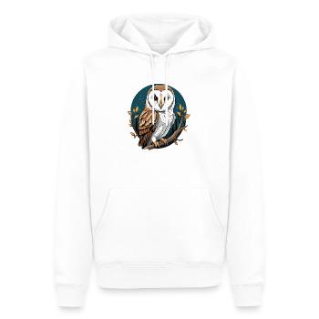 Barn Owl - Men’s Premium Organic Hoodie - white - Front - Nico (187cm)