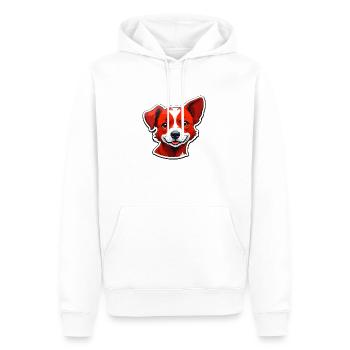 Chien heureux - Sweat à capuche Premium bio Homme - blanc - Devant - Nico (187cm)