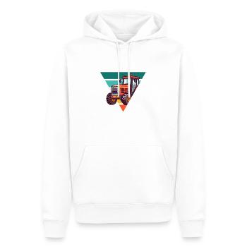 Vintage Traktor - Geschenkidee - Männer Premium Bio Hoodie - Weiß - Vorne - Nico (187cm)