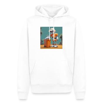 mignon petit robot vintage futuriste orange - Sweat à capuche Premium bio Homme - blanc - Devant - Nico (187cm)