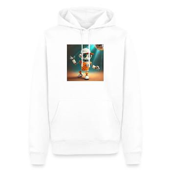 mignon petit robot vintage futuriste orange - Sweat à capuche Premium bio Homme - blanc - Devant - Nico (187cm)