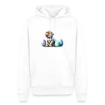 Oeufs de Pâques chiot Labrador Retriever - Sweat à capuche Premium bio Homme - blanc - Devant - Nico (187cm)