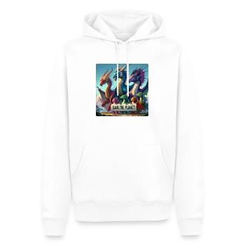 Drachen Familie - Männer Premium Bio Hoodie - Weiß - Vorne - Nico (187cm)