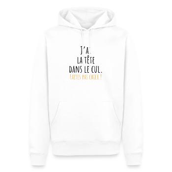 Ich habe meinen Kopf im - lustige Geschenkidee - Männer Premium Bio Hoodie - Weiß - Vorne - Nico (187cm)