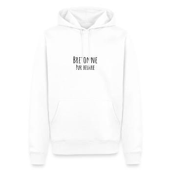 bretonne pur beurre - Sweat à capuche Premium bio Homme - blanc - Devant - Nico (187cm)