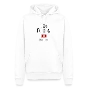 Schwein - lustiger Mann - tierische Geschenkidee - Männer Premium Bio Hoodie - Weiß - Vorne - Nico (187cm)