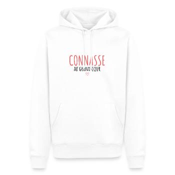 Idée cadeau femme drôle - cadeau femme - Sweat à capuche Premium bio Homme - blanc - Devant - Nico (187cm)