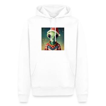 Alien - in einem hässlichen Weihnachtspullover - Männer Premium Bio Hoodie - Weiß - Vorne - Nico (187cm)