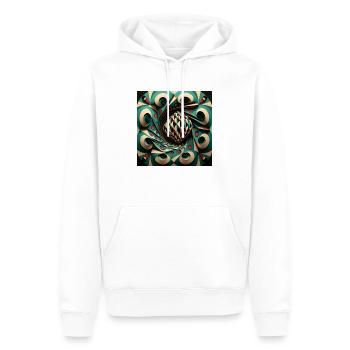 Geometrische Harmonie - Männer Premium Bio Hoodie - Weiß - Vorne - Nico (187cm)