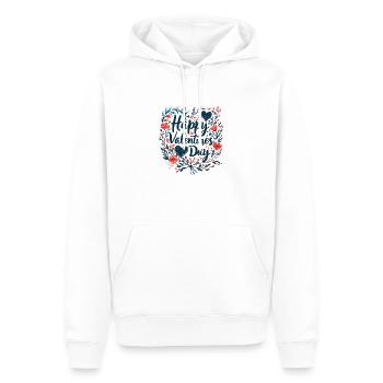 Botanischer Liebeskranz - Valentinstags-Eleganz - Männer Premium Bio Hoodie - Weiß - Vorne - Nico (187cm)