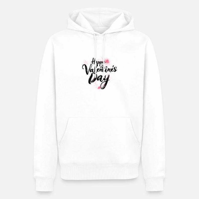 Élégante Saint-Valentin - Chic Love Script - Sweat à capuche Premium bio Homme - blanc
