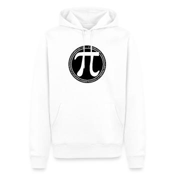 Symbole Pi rond Blanc sur Noir mod long Pi Grec - Sweat à capuche Premium bio Homme - blanc - Devant - Nico (187cm)