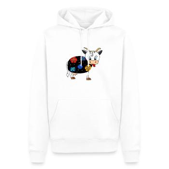 Kuh - Männer Premium Bio Hoodie - Weiß - Vorne - Nico (187cm)