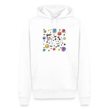 Cow - Men’s Premium Organic Hoodie - white - Front - Nico (187cm)