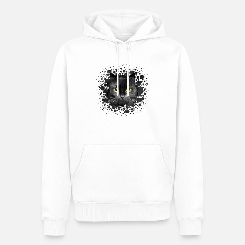Chat - Sweat à capuche Premium bio Homme - blanc