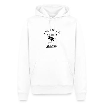 je peux pas je suis de garde - Sweat à capuche Premium bio Homme - blanc - Devant - Nico (187cm)