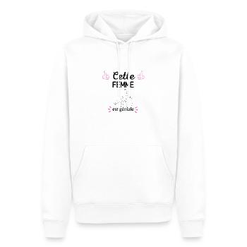 cette femme est géniale - Sweat à capuche Premium bio Homme - blanc - Devant - Nico (187cm)