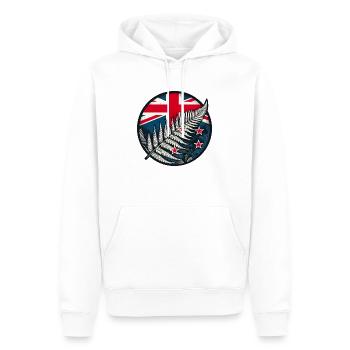 Nouvelle-Zélande Aotearoa Kiwi 4 - Sweat à capuche Premium bio Homme - blanc - Devant - Nico (187cm)