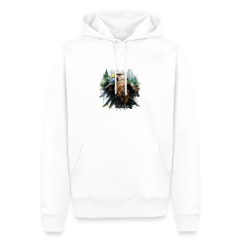 Adler - Männer Premium Bio Hoodie - Weiß - Vorne - Nico (187cm)