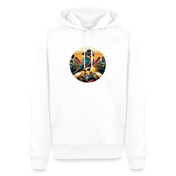 cool skating Bird - Männer Premium Bio Hoodie - Weiß - Vorne - Nico (187cm)