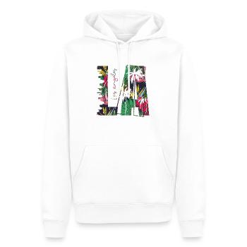 Los Angeles, États-Unis, États-Unis, Californie, Patriot Travel - Sweat à capuche Premium bio Homme - blanc - Devant - Nico (187cm)