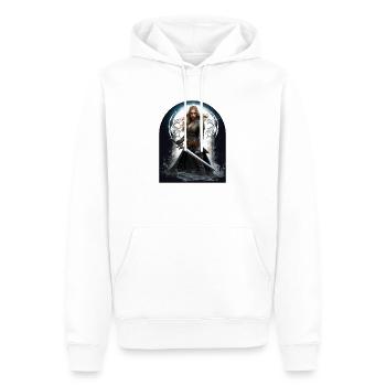 Guerrière gardienne des portes celtes - Sweat à capuche Premium bio Homme - blanc - Devant - Nico (187cm)
