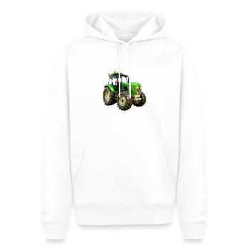 Tracteur moderne Tracteur - Sweat à capuche Premium bio Homme - blanc - Devant - Nico (187cm)