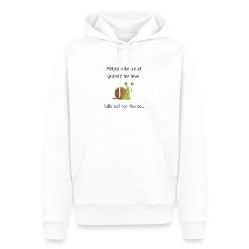 Petit vitesse et grande lenteur - Sweat à capuche Premium bio Homme - blanc - Devant - Nico (187cm)