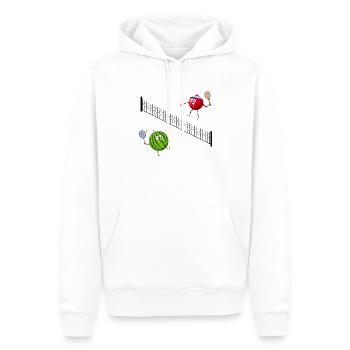 Tennis Cranberry und Wassermelone - Männer Premium Bio Hoodie - Weiß - Vorne - Nico (187cm)