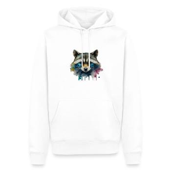 Waschbär Krafttier - Männer Premium Bio Hoodie - Weiß - Vorne - Nico (187cm)