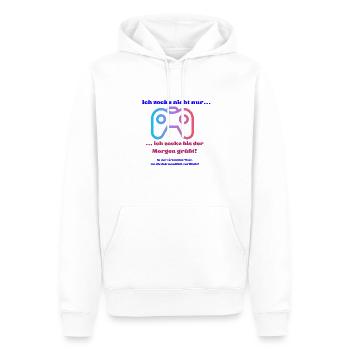 Ich zocke nicht nur 1 - Männer Premium Bio Hoodie - Weiß - Vorne - Nico (187cm)